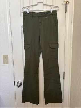Time and Tru Olive Green Flare Cargo Jeans